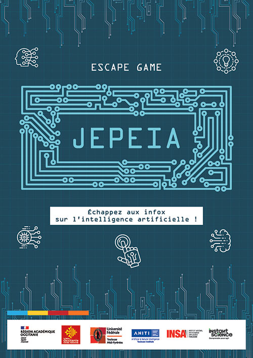 Affiche de l'escape Game JEPEIA : échappez aux infox sur l'intelligence artificielle le 23/01/2025 à la BU Sciences